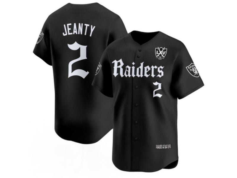 Las Vegas Raiders Ashton Jeanty Baseball Gothic Black 2
