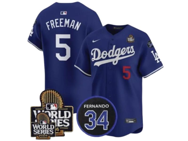 Los Angeles Dodgers Freddie Freeman World Series Blue 5