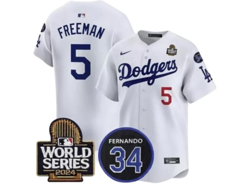 Los Angeles Dodgers Freddie Freeman World Series White 5
