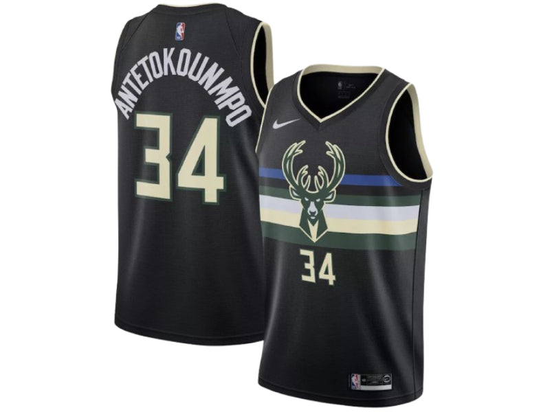 Milwaukee Bucks Giannis Antetokounmpo Black 34