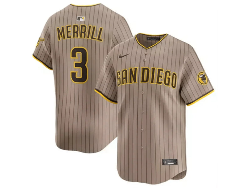 San Diego Padres Jackson Merrill Brown Striped 3
