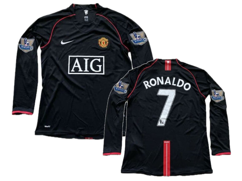 Manchester United 2007-08 Cristiano Ronaldo Black 7 Long Sleeve