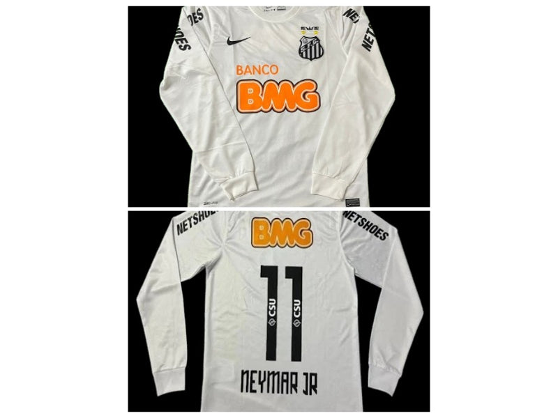 Santos 2012 Neymar da Silva Santos Jr White Long Sleeve 10