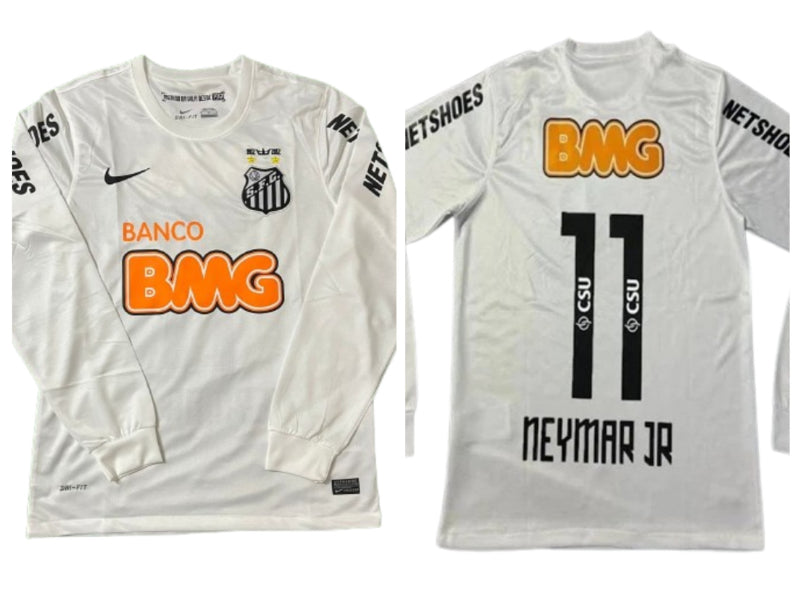 Santos 2012 Neymar da Silva Santos Jr White Long Sleeve 10