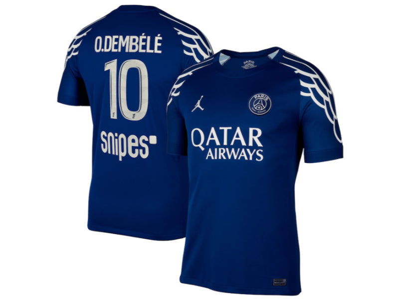 Paris Saint Germain Ousmane Dembele 4th Kit Jordan Wings Blue 10