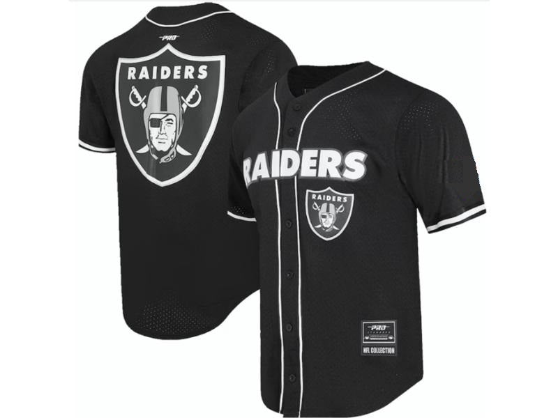 Las Vegas Raiders Baseball Style Jersey Button Up