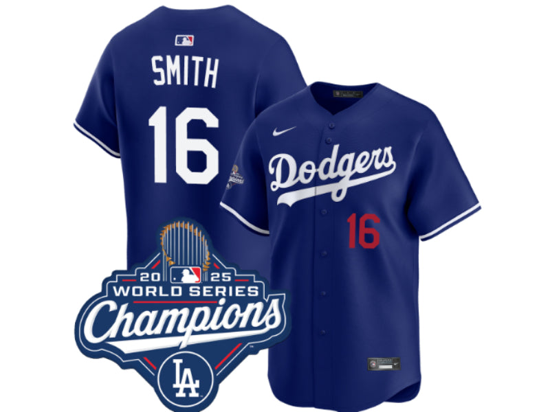 Los Angeles Dodgers Will Smith 2025 World Series Champions Blue 16
