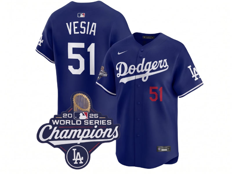 Los Angeles Dodgers Alex Vesia World Champions Blue 51