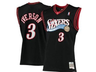 Philadelphia 76ers Allen Iverson Black 3