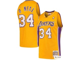 Los Angeles Lakers Shaquille O'neal Yellow 34