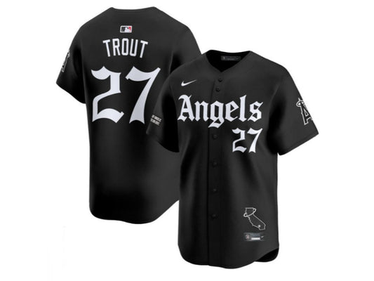 Los Angeles Angels Mike Trout Gothic Halo Black 27