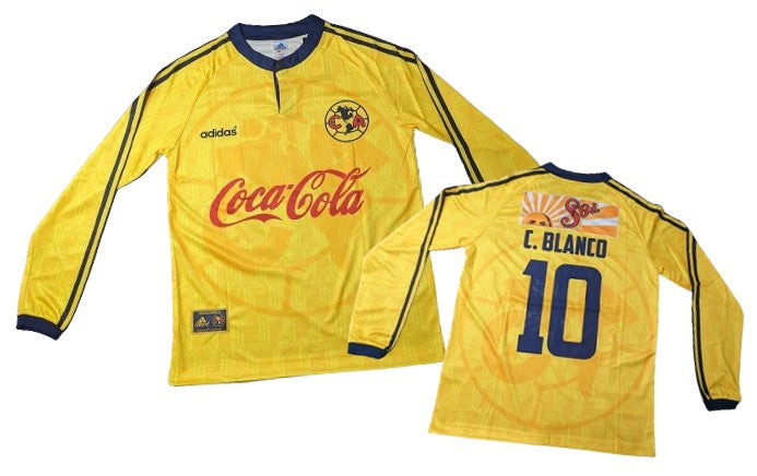 America 1998 Cuauhtémoc Blanco Yellow Long Sleeve 10