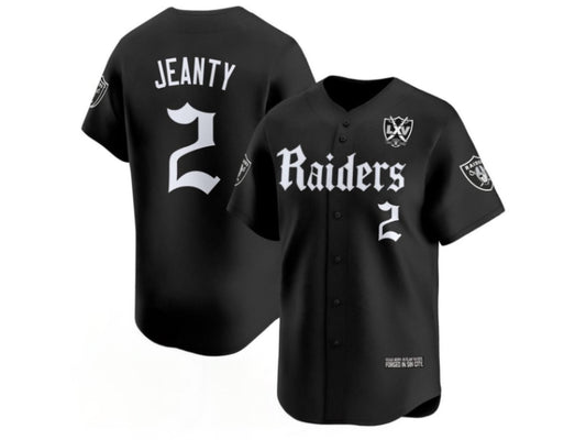 Las Vegas Raiders Ashton Jeanty Baseball Gothic Black 2