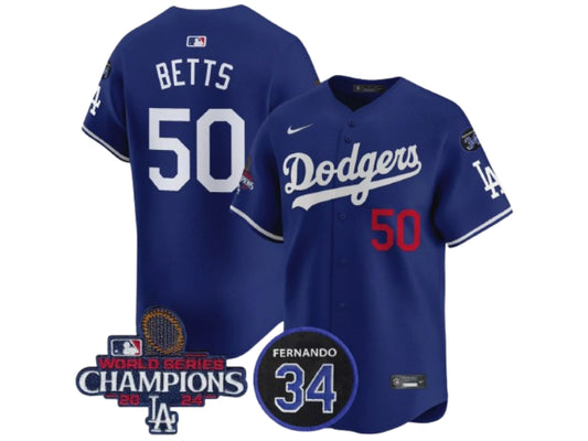Los Angeles Dodgers Mookie Betts World Champions Blue 50