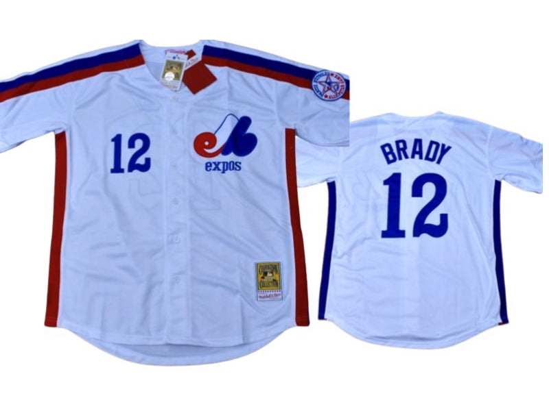 Montreal Expos Tom Brady White 12