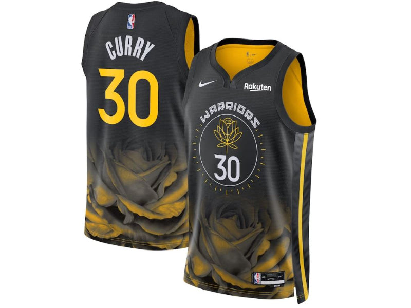 Golden State Warriors Steph Curry Black & Yellow Rose 30