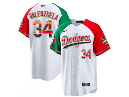 Los Angeles Dodgers Fernando Valenzuela White Sarape 34