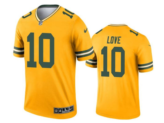 Green Bay Packers Jordan Love Yellow 10