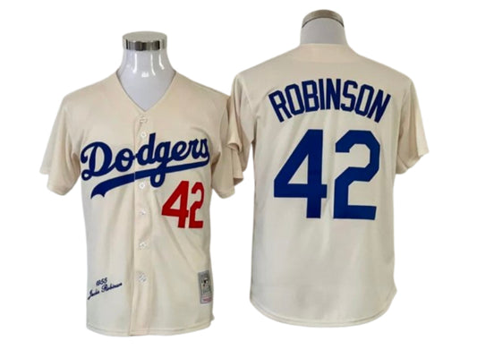 Los Angeles Dodgers Jackie Robinson White (cream) w/ name 42