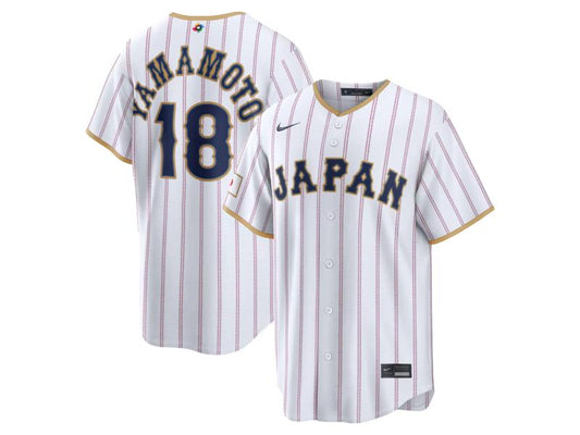 Japan WBC 2026 Yoshinobu Yamamoto White 18
