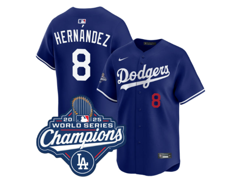 Los Angeles Dodgers Kike Hernandez 2025 World Series Champions Blue 8