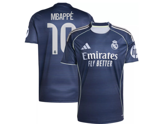 Real Madrid Kylian Mbappe 2025-26 Away Blue 10