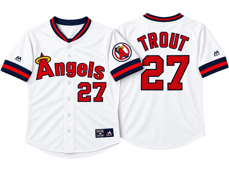 Los Angeles Angels Mike Trout CA Retro White 27