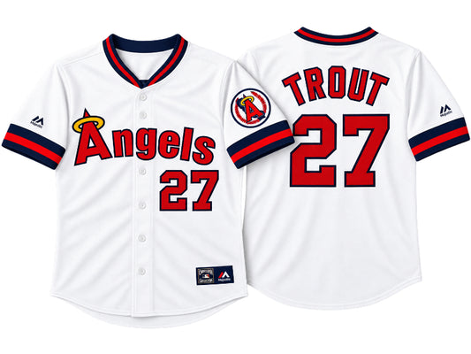 Los Angeles Angels Mike Trout CA Retro White 27