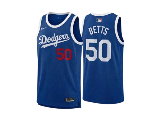 Los Angeles Dodgers Mookie Betts Basketball Blue 50