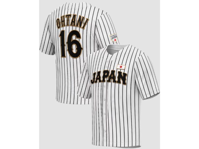 Japan WBC Shohei Ohtani White 16 (Los Angeles Dodgers)