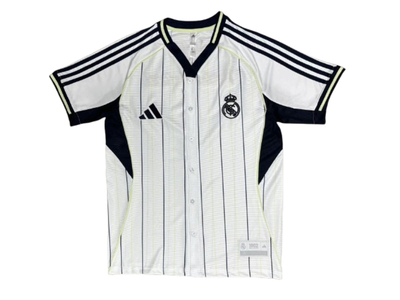 Real Madrid Baseball Style White Pinstripe 2025