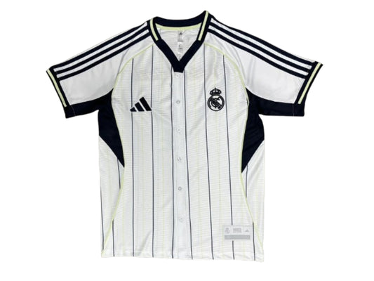 Real Madrid Baseball Style White Pinstripe 2025