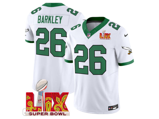 Philadelphia Eagles Saquon Barkley White Super Bowl LIX 26