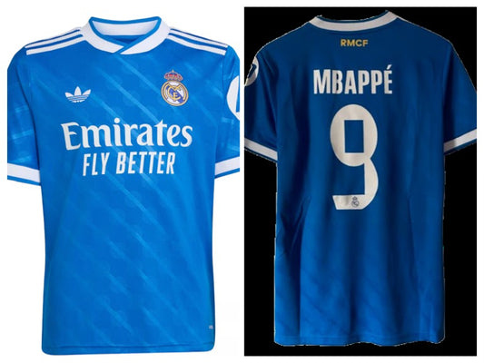 Real Madrid Kylian Mbappe 2025-26 3rd Kit Light Blue 9