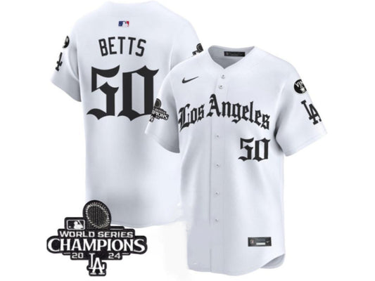 Los Angeles Dodgers Mookie Betts Gothic White 50