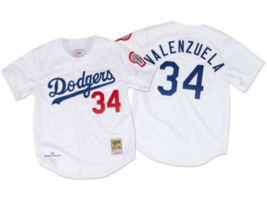 Los Angeles Dodgers Fernando Valenzuela White 34