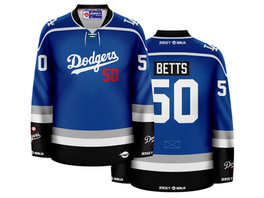 Los Angeles Dodgers Mookie Betts (Ninja Jersey Hockey) Blue 50