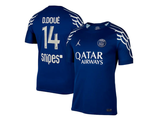 Paris Saint Germain Désiré Doué 4th Kit Jordan Wings Blue 14