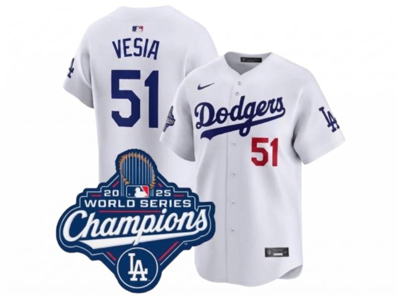 Los Angeles Dodgers Alex Vesia World Champions White 51