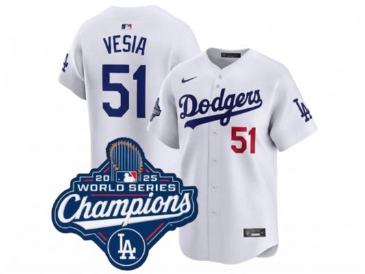 Los Angeles Dodgers Alex Vesia World Champions White 51