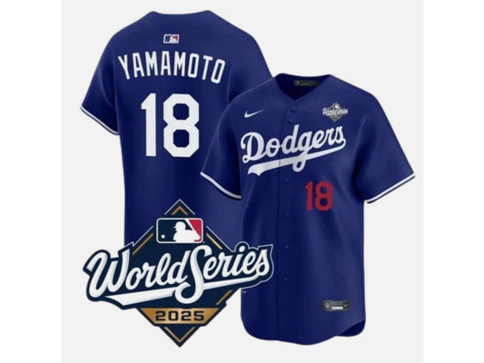 Los Angeles Dodgers Yoshinobu Yamamoto 2025 World Series Blue 18