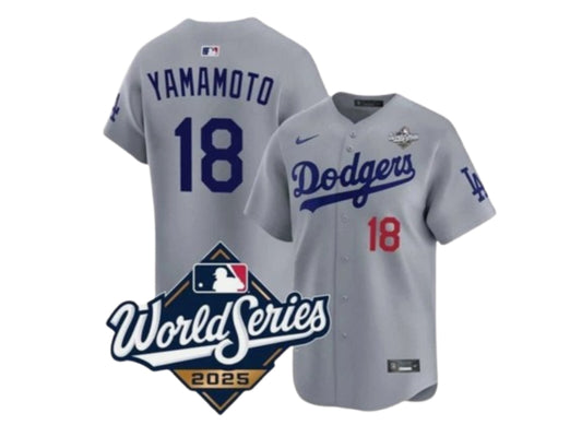 Los Angeles Dodgers Yoshinobu Yamamoto 2025 World Series Gray 18