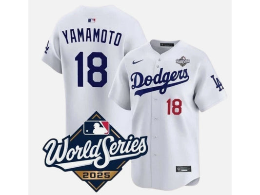 Los Angeles Dodgers Yoshinobu Yamamoto 2025 World Series White 18