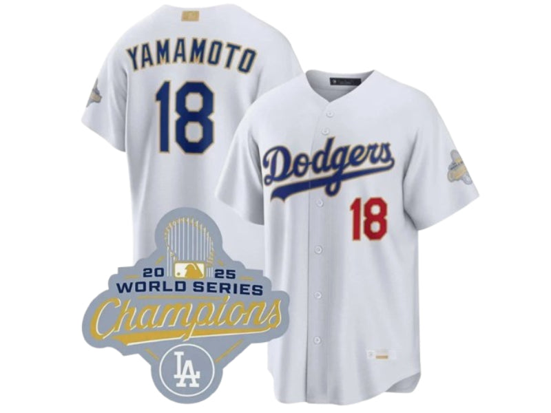 Los Angeles Dodgers Yoshinobu Yamamoto 2026 Ring Ceremony White & Gold 18