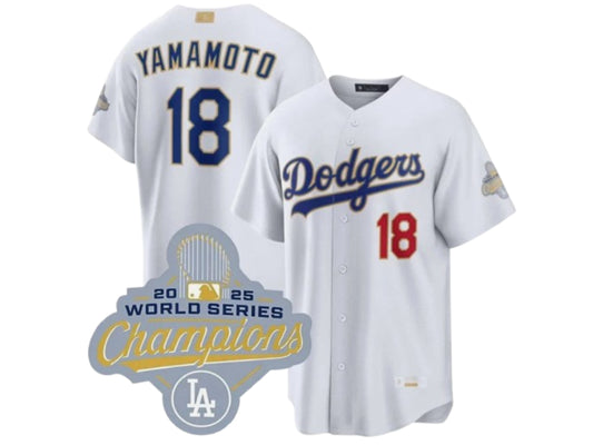 Los Angeles Dodgers Yoshinobu Yamamoto 2026 Ring Ceremony White & Gold 18