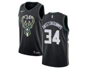 Milwaukee Bucks Giannis Antetokounmpo Black 34