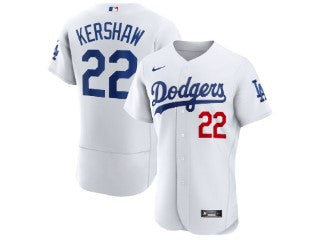 Los Angeles Dodgers Clayton Kershaw White w/ Championship Patch 22