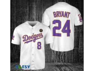 Los Angeles Dodgers Kobe Bryant White Purple 8/24