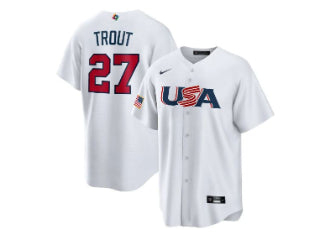 Los Angeles Angels Mike Trout Team USA White 27